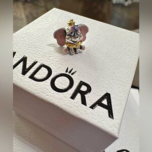 Pandora Elephant Ring with Pink and Gold Details